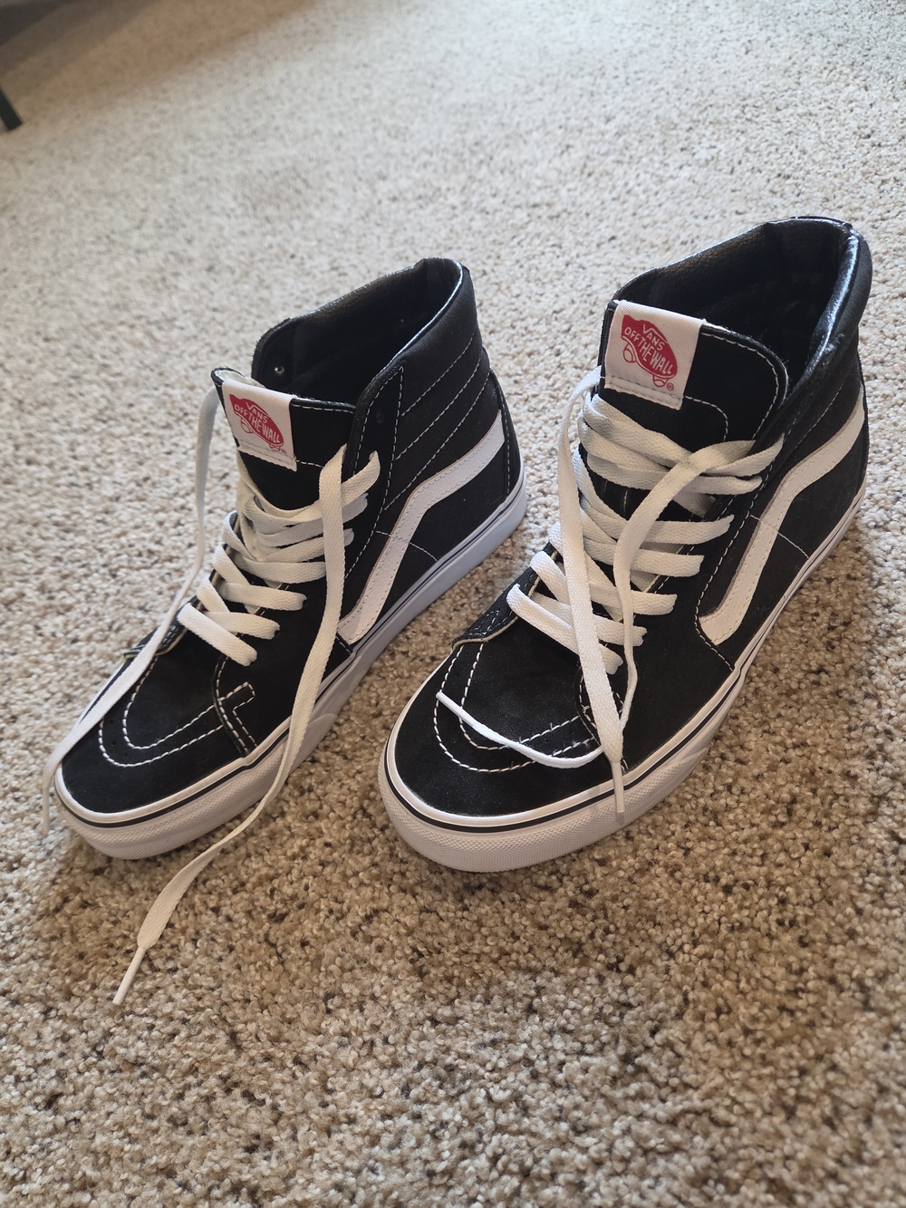Vans Black and White High-Top Skate Sneakers